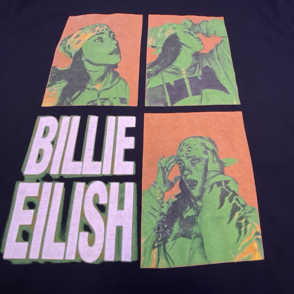 Billie Eilish 3 Photo Graphic Short Sleeve Cotton Lash Music T-Shirt XXL - Picture 5 of 5